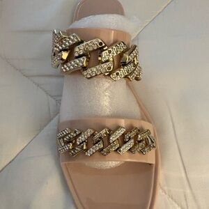 Chic Gold and Tan Women's Sandals